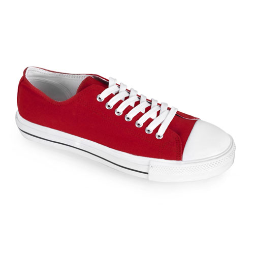 CLEARANCE DEVIANT-01 *Canvas Low Top Sneaker Red Canvas/White