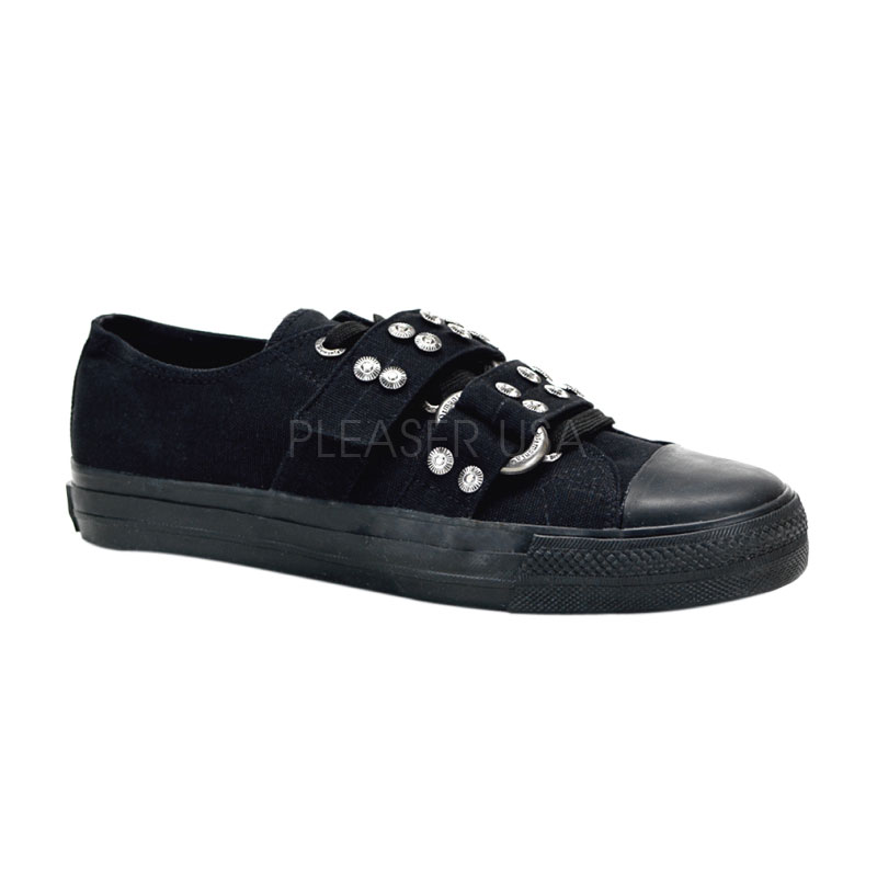 DEMONIA DEVIANT-12 Canvas Sneaker Blk Canvas