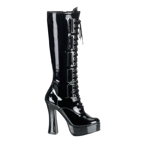 CLEARANCE ELECTRA-2029 *5" Stack Heel W/1 1/2" PF Boots Black Pat