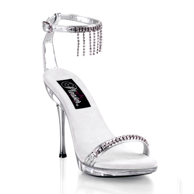 CLEARANCE EXCITE-463 *4 1/2" Metal Heel Ankle Wrap Mini PF W/RS Slv-RS/Clr