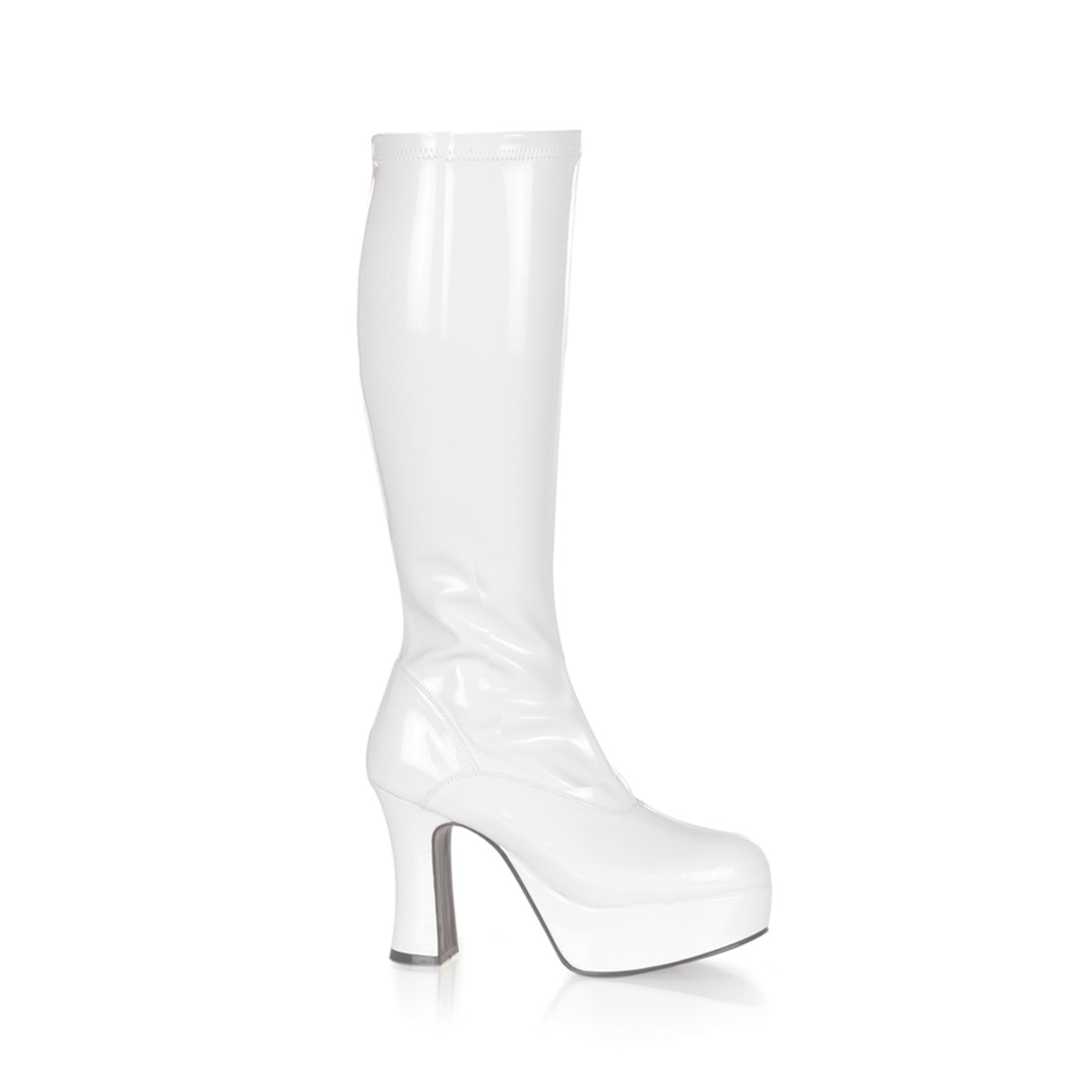 FUNTASMA EXOTICA-2000 4" Heel Platform GOGO Boot Wht Str Pat