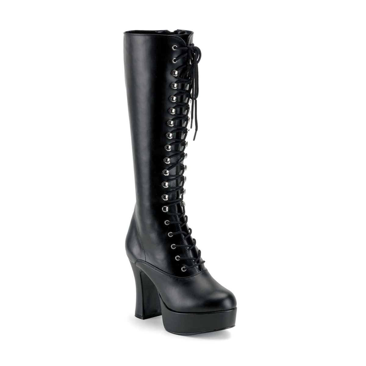 FUNTASMA EXOTICA-2020 4" Heel Platform Lace Up Boot Blk Pu