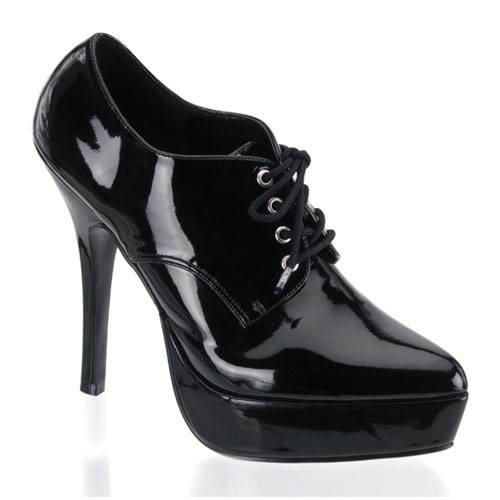 CLEARANCE INDULGE-560 *5 1/4" Platform Oxford Blk Pat