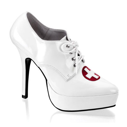 CLEARANCE INDULGE-562 *5 1/4" PF Oxford W/Nurse Emblem Wht Pat