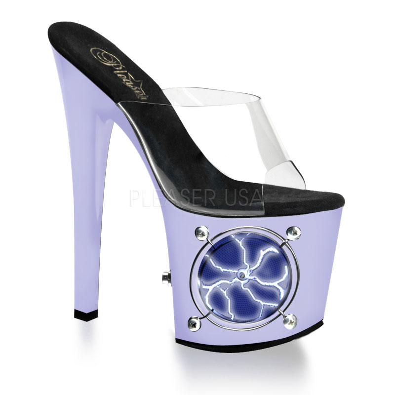 PLEASER LIGHTNING-701UV 7 1/2" P/F Slide W/ UV White Strobe Lights Clr/White-WL