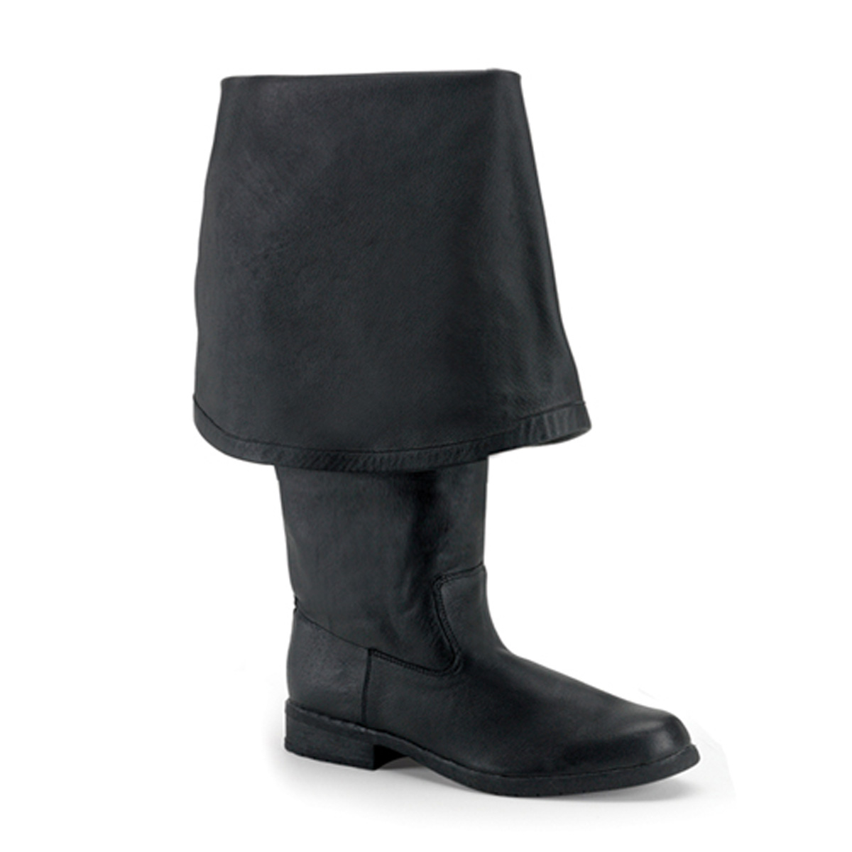PLEASER MAVERICK-2045 Men's 1 1/2"Black Pirate BT W/ 11" Bell Cuff Blk Leather (P)