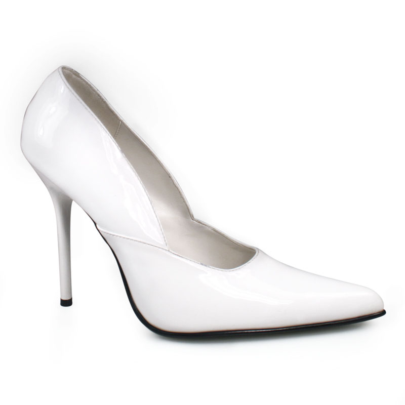 CLEARANCE MILAN-01 *4 1/2" Pointed-Toe Class Pump White Patent