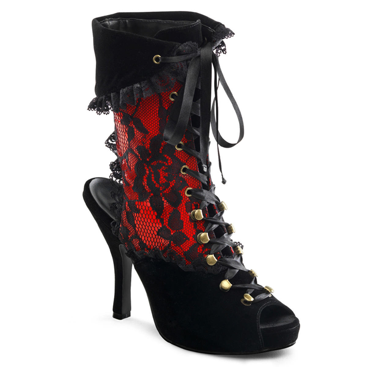 Sexy Pirate Lace Up Ankle High Heel Boots