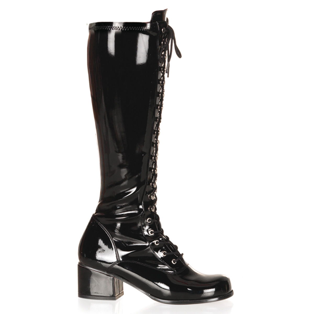 FUNTASMA RETRO-302 2" Block Heel ST Boot Blk Str Pat