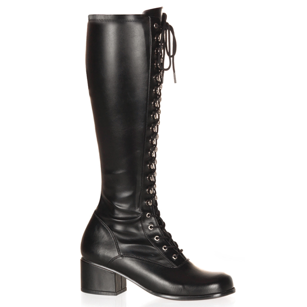 FUNTASMA RETRO-302 2" Block Heel ST Boot Blk Str Pu