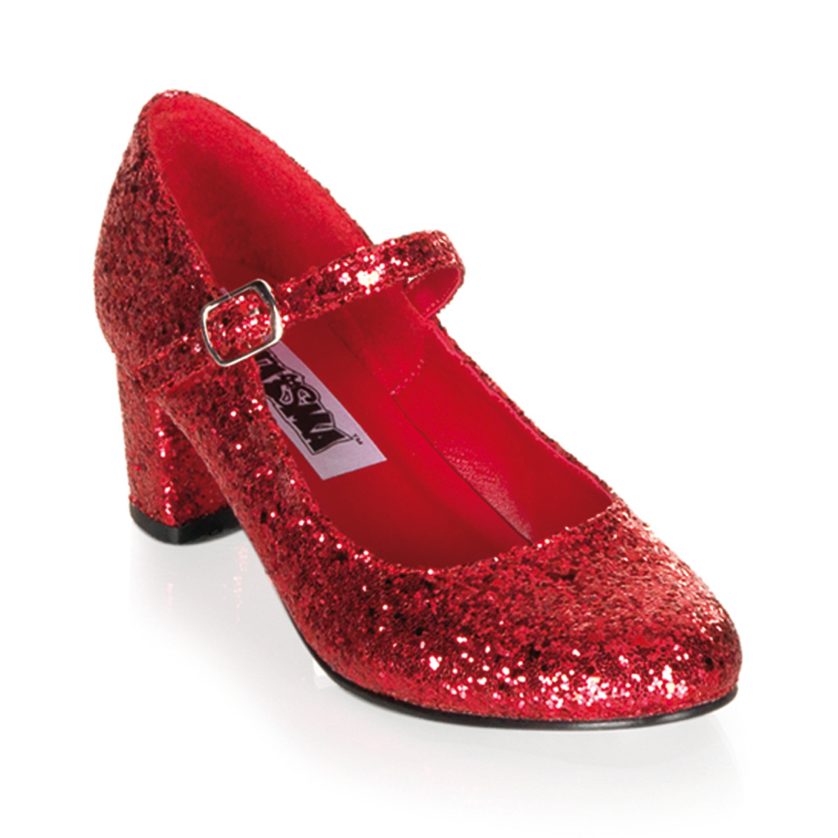 FUNTASMA SCHOOLGIRL-50G 2" Plain Maryjane Red Gltr