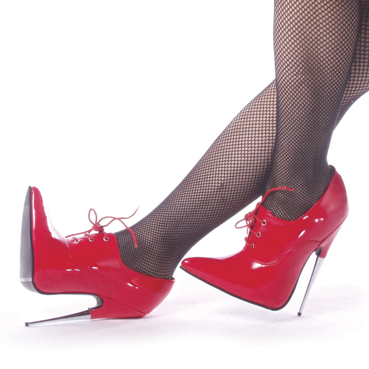 DEVIOUS SCREAM-18 6" Spike Stell Heel Red Pump Red Pat