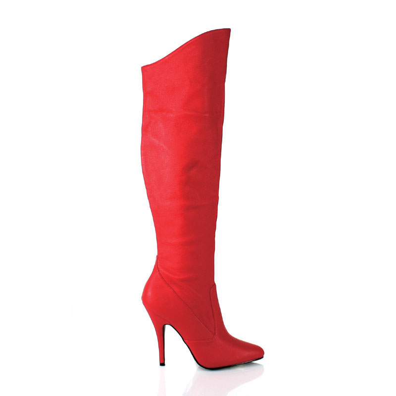 CLEARANCE SEDUCE-2013 *5" Cuffed Knee BT, 1/2 Inside Zip Red Leather