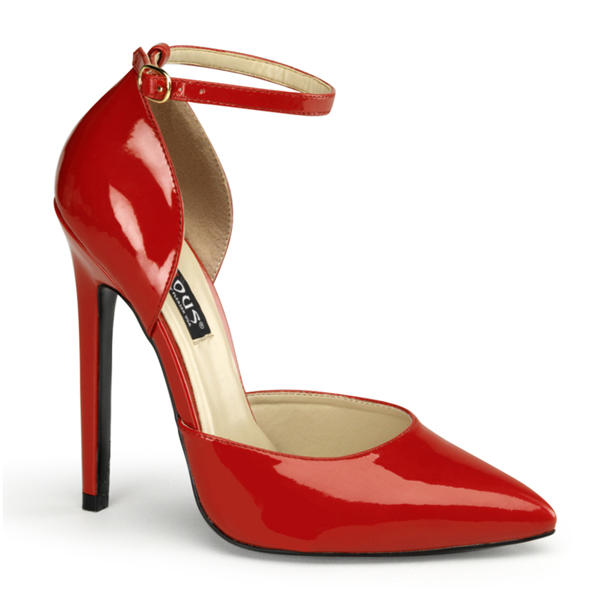 DEVIOUS SEXY-21 5" Stiletto Heel Ankle Strap Dorothy Pump Red Pat