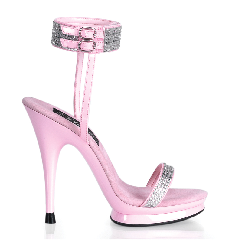 CLEARANCE STARLET-578 *5" Double-Decked PF Sandal W/Wide Ankle Ban B.Pink-RS/B.Pink