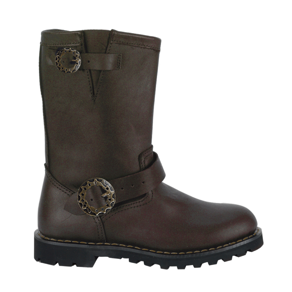 DEMONIA STEAM Brown Leather Calf Boot Brown Leather