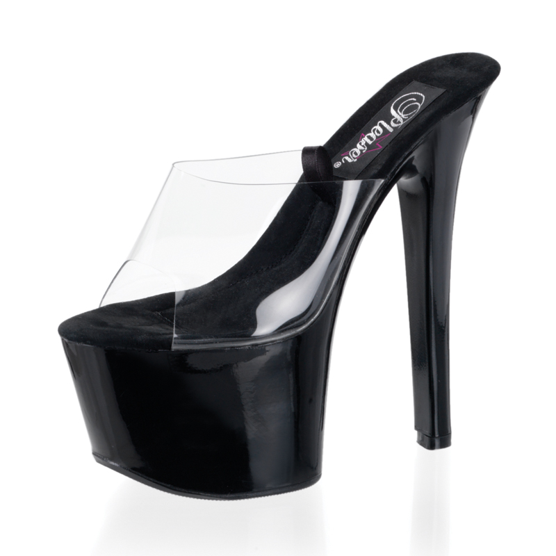 CLEARANCE TREASURE-701 *6 3/4" Sandal Clr/Blk