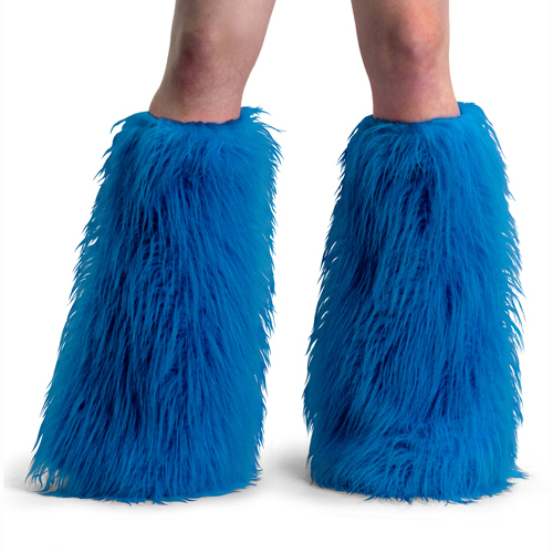 ACCESSORIES YETI-01 Blue Faux Fur Boot Sleeve/Blue Faux Fur