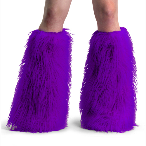 ACCESSORIES YETI-01 Purple Faux Fur Boot Sleeve/Purple Faux Fur