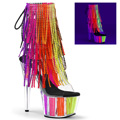 ADORE-1017SRS Fetisch Fransar Glitter & paljetter Peep-toe Stövlett UV-reaktiva