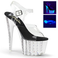 ADORE-708VLRS Fetisch Glitter & paljetter Sandalett UV-reaktiva