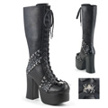 CHARADE-150 Bred klack Gothic Knähöga stövlar