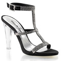 CLEARLY-418 Glitter & paljetter Sandalett T-strap Vegan