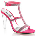 CLEARLY-418 Glitter & paljetter Sandalett T-strap Vegan