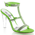 CLEARLY-418 Glitter & paljetter Sandalett T-strap Vegan