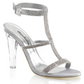 CLEARLY-418 Bröllop Glitter & paljetter Sandalett T-strap Vegan