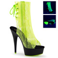 DELIGHT-1018LA Peep-toe Stövlett UV-reaktiva