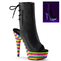 DELIGHT-1018RBS Peep-toe Stövlett UV-reaktiva