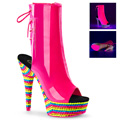 DELIGHT-1018RBS Peep-toe Stövlett UV-reaktiva