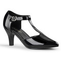 DIVINE-415W Bred klack Gatsby Sandalett T-strap Vegan