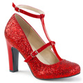QUEEN-01 Bred klack Glitter & paljetter Jul & högtider Mary Jane Pumps Vegan